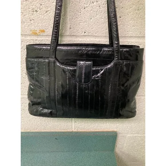 Eel Skin Vintage Black Shoulder Bag EXCELLENT CONDITION - Picture 3 of 17